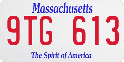 MA license plate 9TG613