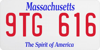 MA license plate 9TG616