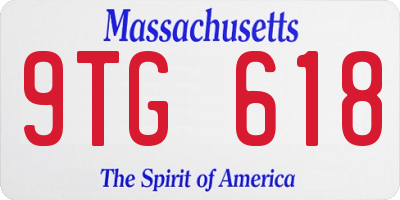 MA license plate 9TG618