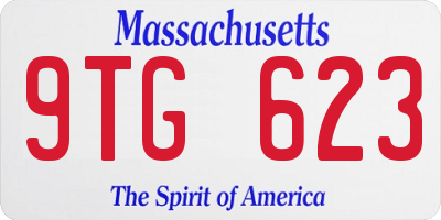 MA license plate 9TG623