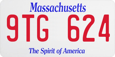 MA license plate 9TG624