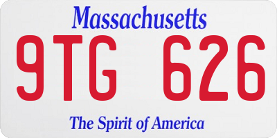MA license plate 9TG626