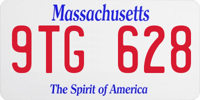 MA license plate 9TG628