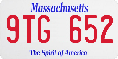 MA license plate 9TG652