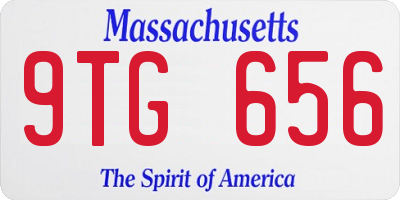 MA license plate 9TG656