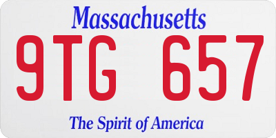 MA license plate 9TG657
