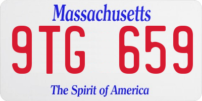 MA license plate 9TG659