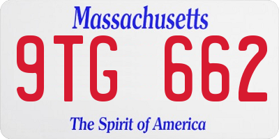 MA license plate 9TG662