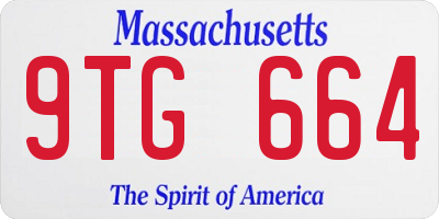 MA license plate 9TG664