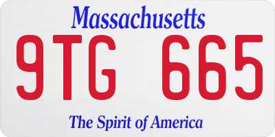 MA license plate 9TG665