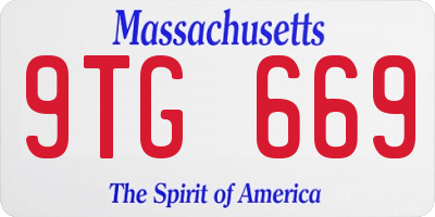 MA license plate 9TG669