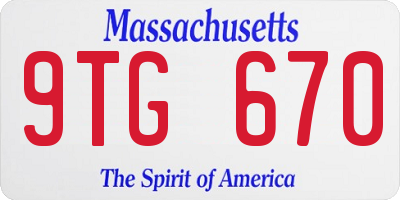 MA license plate 9TG670