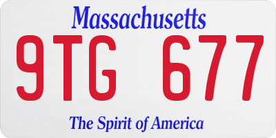 MA license plate 9TG677