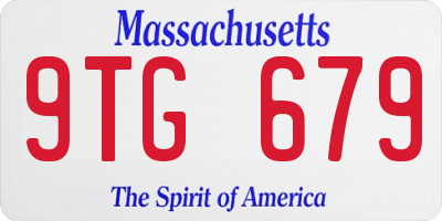 MA license plate 9TG679
