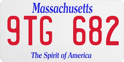 MA license plate 9TG682