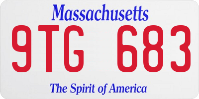 MA license plate 9TG683