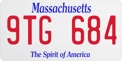 MA license plate 9TG684