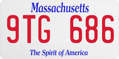 MA license plate 9TG686