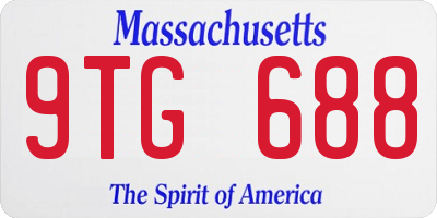 MA license plate 9TG688