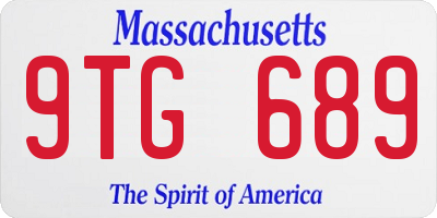 MA license plate 9TG689