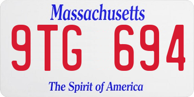 MA license plate 9TG694