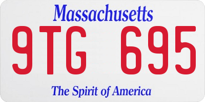 MA license plate 9TG695