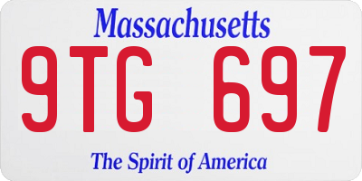 MA license plate 9TG697