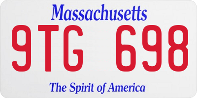 MA license plate 9TG698