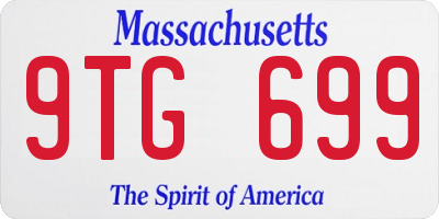 MA license plate 9TG699