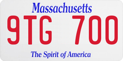 MA license plate 9TG700