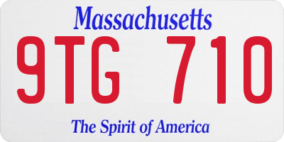 MA license plate 9TG710