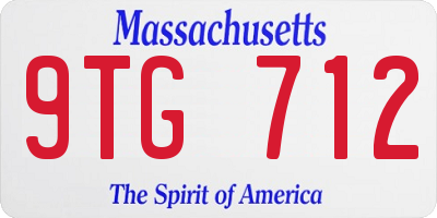MA license plate 9TG712
