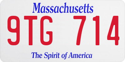 MA license plate 9TG714