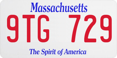 MA license plate 9TG729