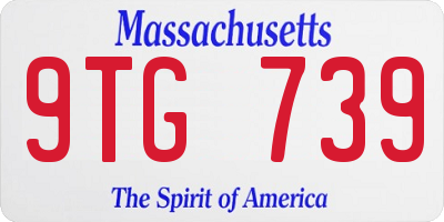 MA license plate 9TG739
