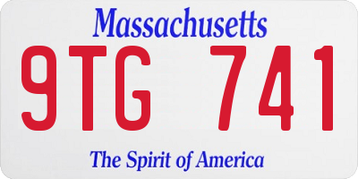 MA license plate 9TG741