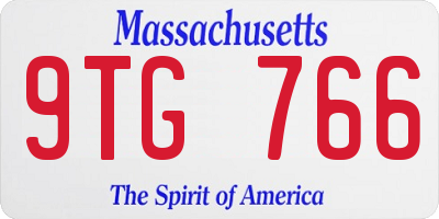 MA license plate 9TG766