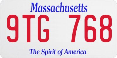 MA license plate 9TG768