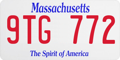 MA license plate 9TG772