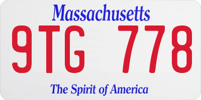 MA license plate 9TG778