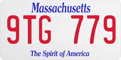 MA license plate 9TG779