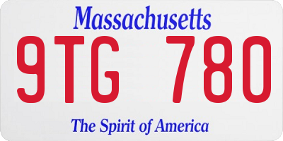 MA license plate 9TG780