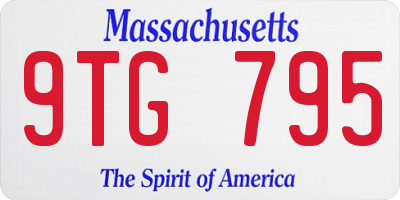 MA license plate 9TG795