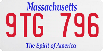 MA license plate 9TG796