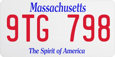 MA license plate 9TG798