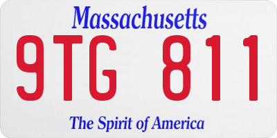 MA license plate 9TG811