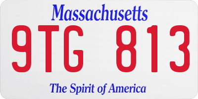 MA license plate 9TG813