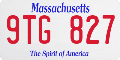 MA license plate 9TG827