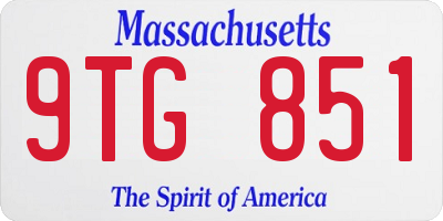 MA license plate 9TG851