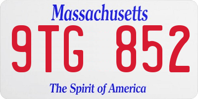 MA license plate 9TG852